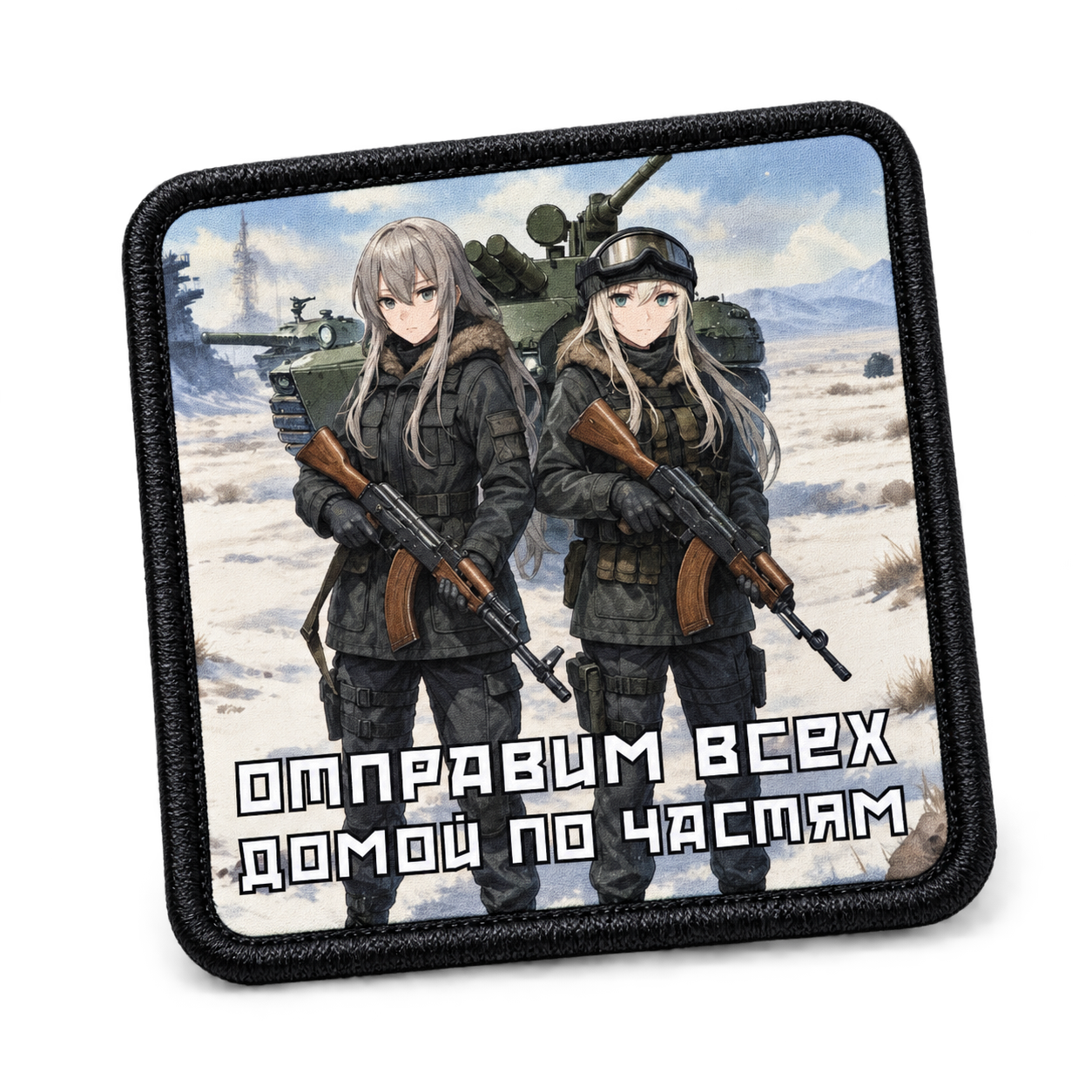 Шеврон По частям, 90×90 мм